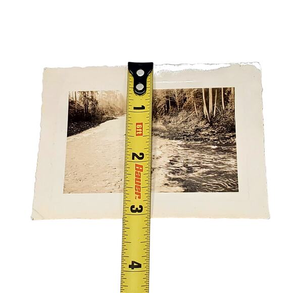 Vtg B&W Original Photo Found 1940s Beautiful Running River Forest Trees Snapshot - Picture 3 of 4